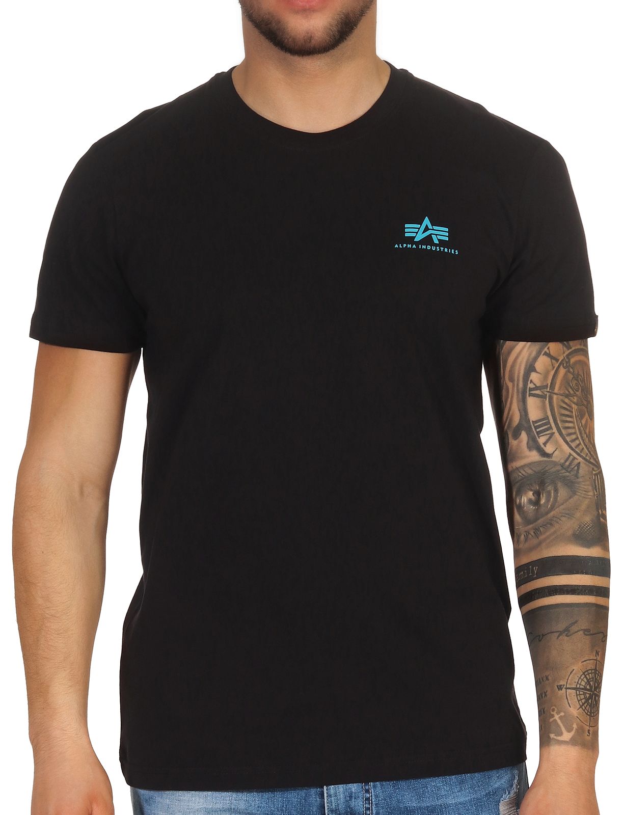 Alpha Industries Mens Mens Shirt T-Shirt Short Sleeve Shirt Crew Logo ...