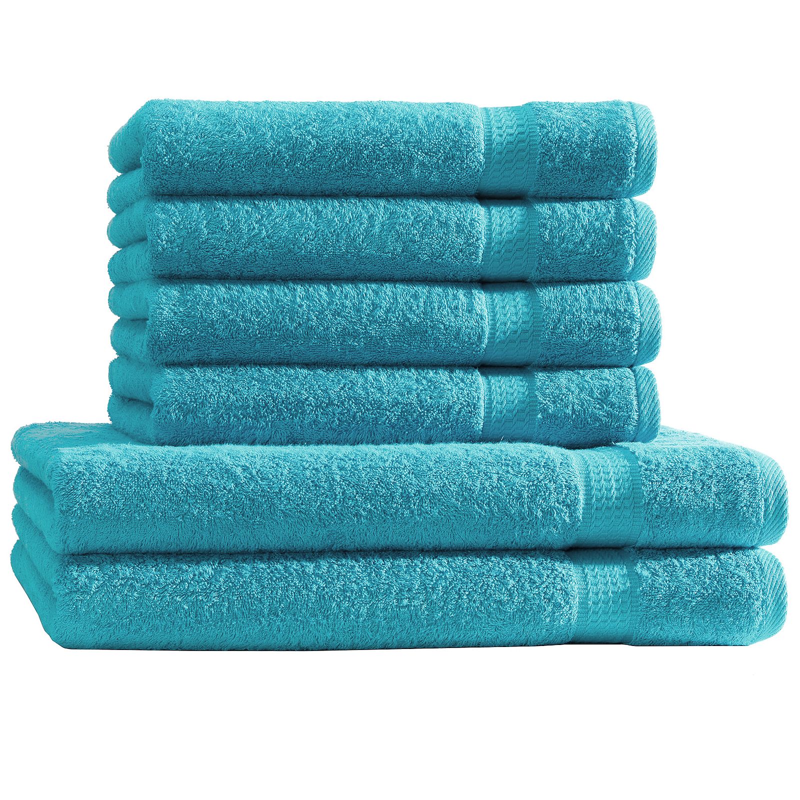 Handtuch Set 6tlg. 4 Handtücher 2 Duschtücher Duschtuch Frottee Baumwolle  6er | eBay | Handtuch-Sets