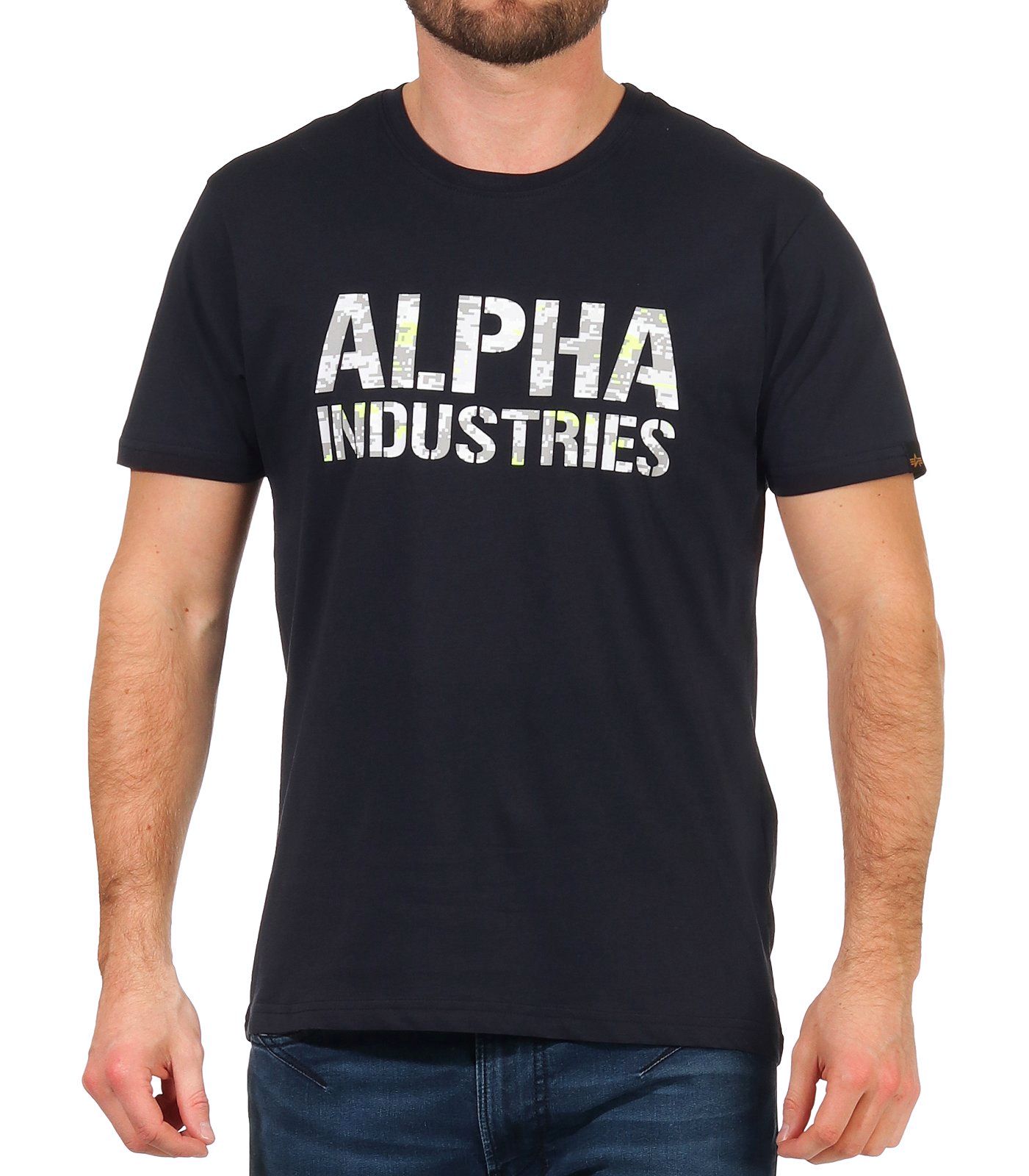 Alpha Industries Men's T-Shirt Short Sleeve Shirt Camouflage Mens Shirt ...