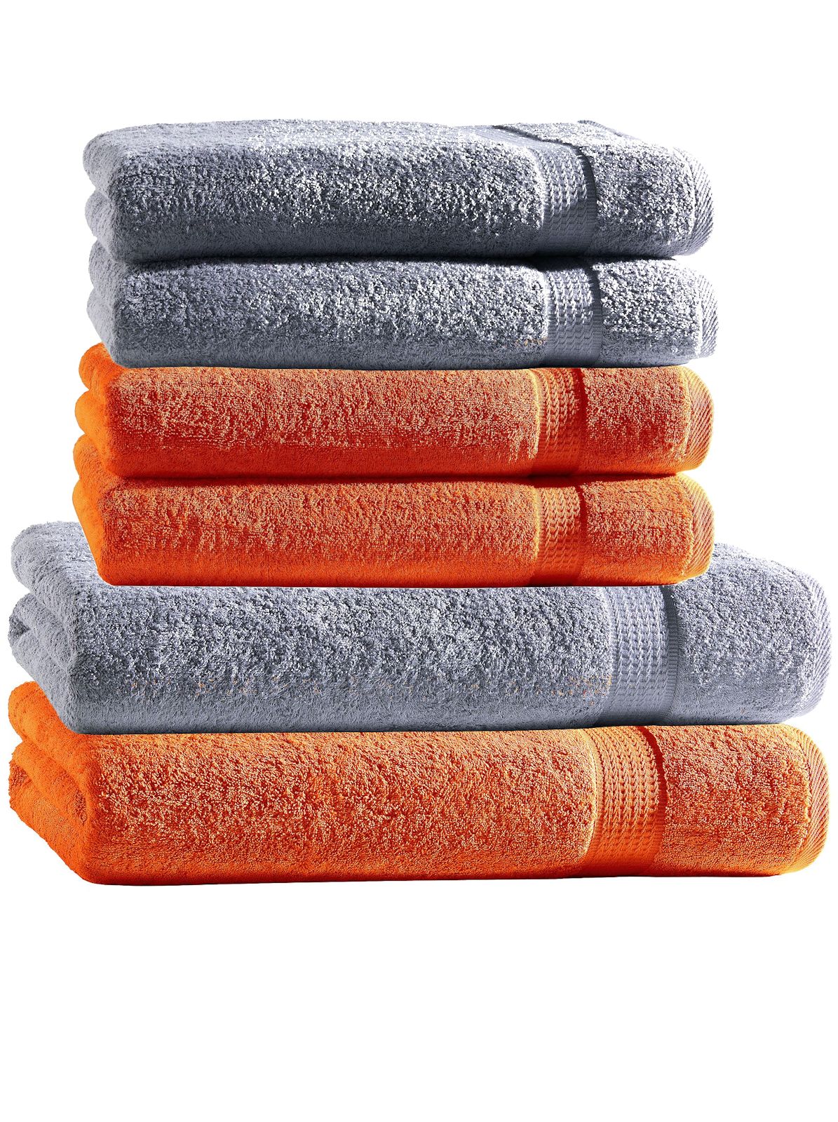 Handtuch Set 6tlg. 4 Handtücher 2 Duschtücher Duschtuch Baumwolle 2 Farben  Mix | eBay