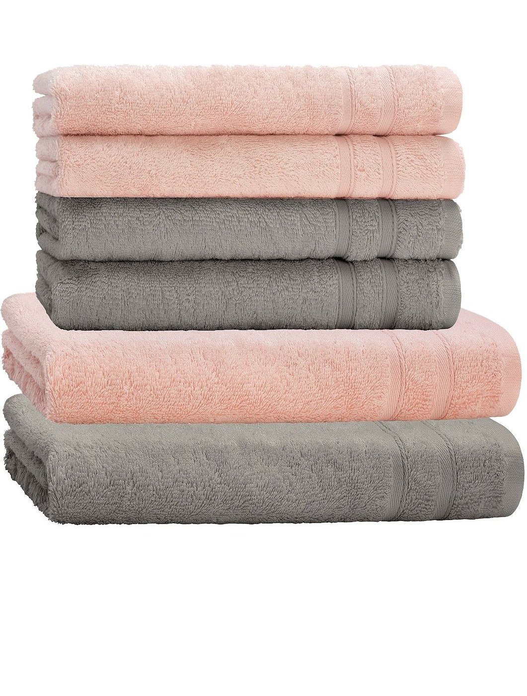 Handtuch Set 6tlg. 4 Handtücher 2 Duschtücher Duschtuch Baumwolle 2 Farben  Mix | eBay