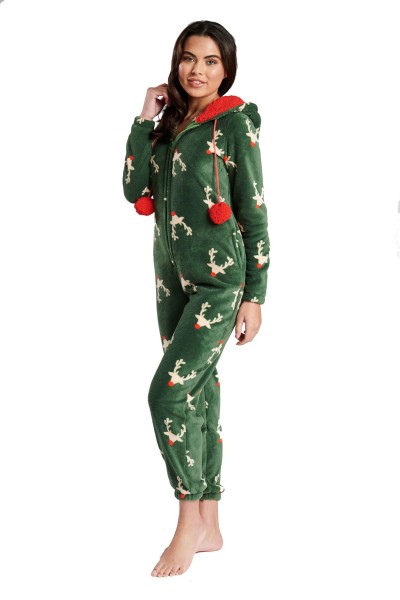 Continental Damen Jumpsuit Forest Reindeer with Red Sherpa Lining 791229