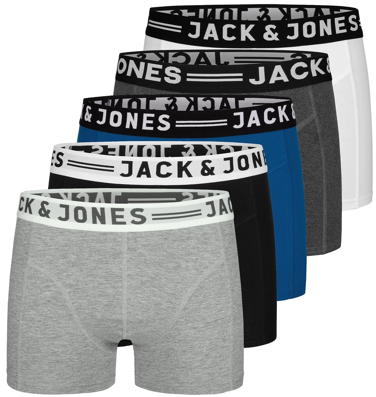 JACK & JONES Herren 5er Pack Boxershorts Mix Unterwäsche Mehrpack 