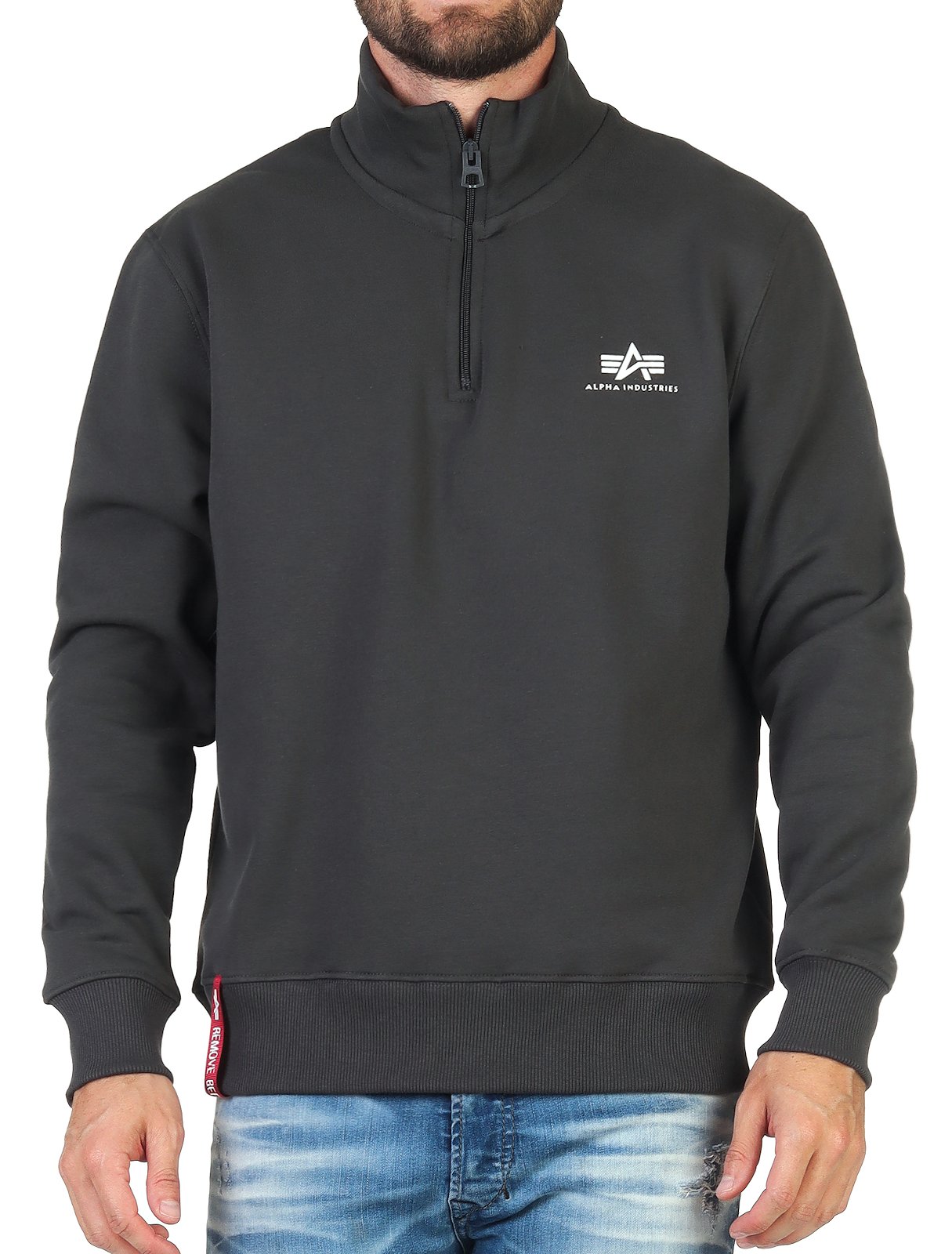 Alpha Industries Herren Sweatshirt Half Zip Sweater SL 108308 | Alpha  Industries | Marken | L.E.M.B. Lifestyle Company