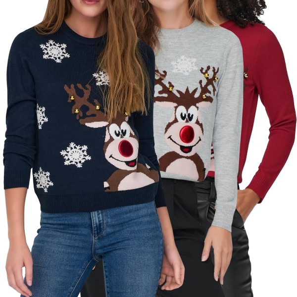 Only Damen Weihnachts Strick-Pullover ONLXMas Snow