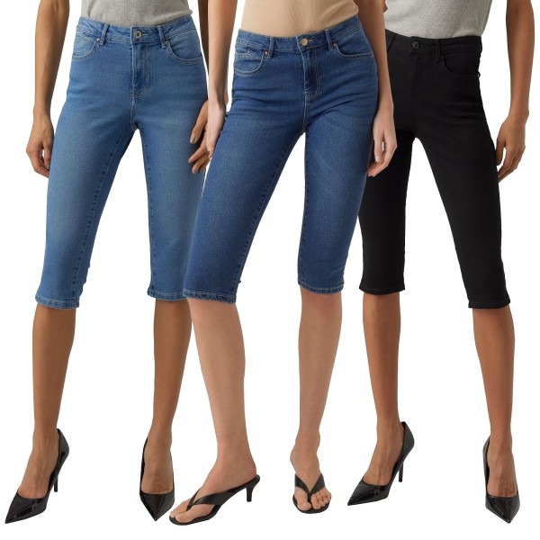 Vero Moda Damen Capri Jeans Shorts VMJune Flex